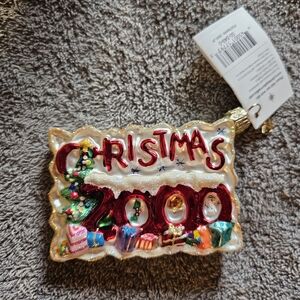 Christopher Radko vintage Christmas 2000 postcard ornament